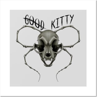 G̶o̶o̶d̶ Kitty Skull Black Text Cream Posters and Art